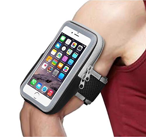 CEUTA Waterproof Sport Armband, Unisex Running Jogging Gym Arm Band Case, Mobile for Fitness Exercise with Adjustable Elastic Rugged Armband Case Phone Holder Strip Neoprene Water Resistant Washable Outdoor Sports, All Smart Phones - Support upto 6 inches