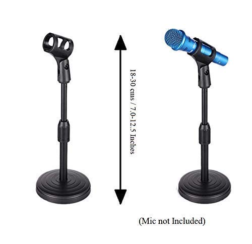 CEUTA® Tabletop Microphone Stand| Extendable 2 Step Table Desktop Microphone Stand Holder Mic Clip| Studio Sound Recording | Mic Microphone Shock Mount Clip Holder - Plastic