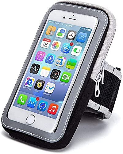 CEUTA Waterproof Sport Armband, Unisex Running Jogging Gym Arm Band Case, Mobile for Fitness Exercise with Adjustable Elastic Rugged Armband Case Phone Holder Strip Neoprene Water Resistant Washable Outdoor Sports, All Smart Phones - Support upto 6 inches