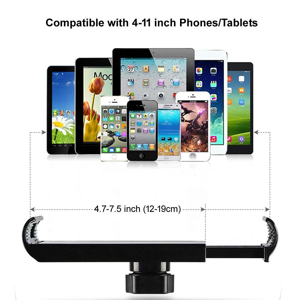 HOJI Foldable Cell Phone Tablet Arm Mount for Desk & Bedside, Adjustable Long Arm Tablet Stand for All 4-12.9 inch Smartphones & Tablets Clamp Clip for Apple iPhone/ipad Mini/ipad Air/Galaxy