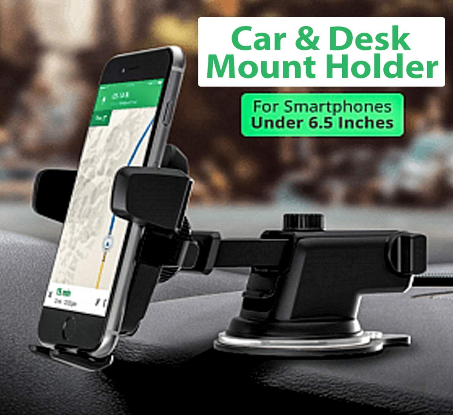 CEUTA® Premium- Car Mobile Phone Holder - Telescopic One Touch Long Neck Arm 360 Degree Rotation | Ultimate Reusable Suction Cup Mount Mirror Stand Anti Shake & Fall Prevention Adjustable Vibration Pads Universal Vehicle Interior Automobile Accessories Su
