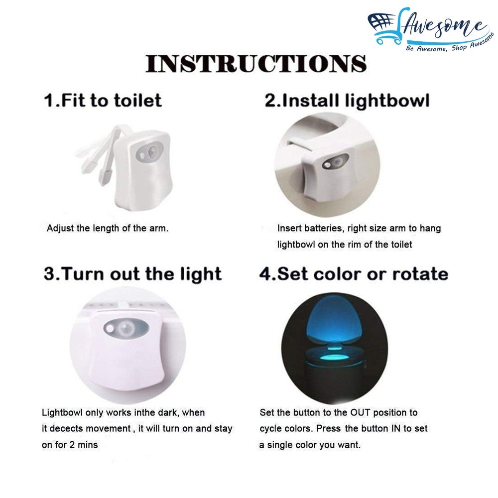 Motion Sensor Toilet LED 8 Color Lights